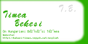 timea bekesi business card